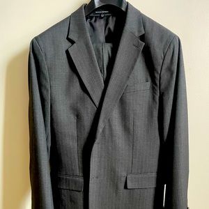 Banana Republic Factory Charcoal pinstripe suit.
